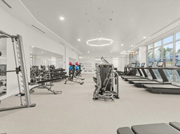 24-Hour professional fitness center featuring peloton® bikes